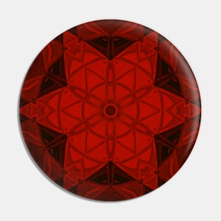 Mosaic Kaleidoscope Flower Red Pin