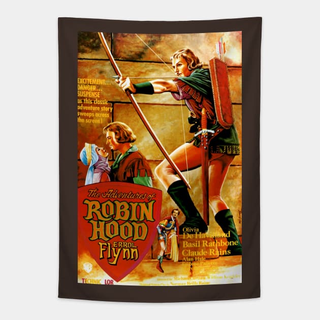 Classic Adventure Movie Poster - Robin Hood Tapestry by Starbase79