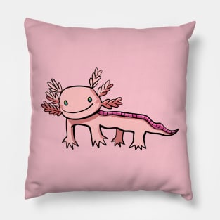 Axolotl fantastic creature that lives in water Pillow