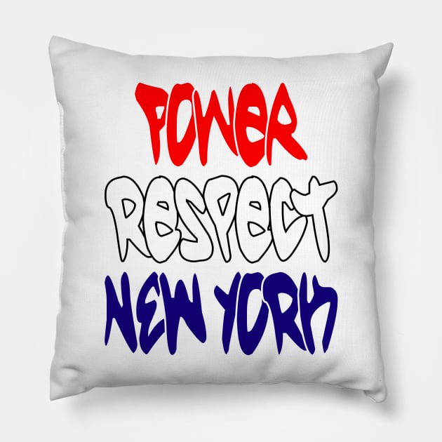 Vintage Vibes 80's POWER RESPECT NEW YORK CITY Pillow by Gregorous Design