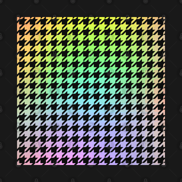 Rainbow Houndstooth by LylaLace Studio