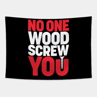 Screw U Graphic - Funny Construction Carpentry Woodworking Tapestry