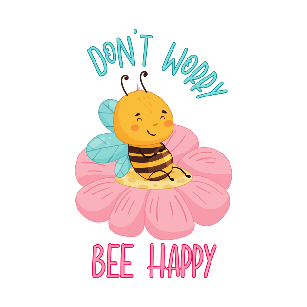 Cute Bee Sitting on a Pink Flower by JanesCreations