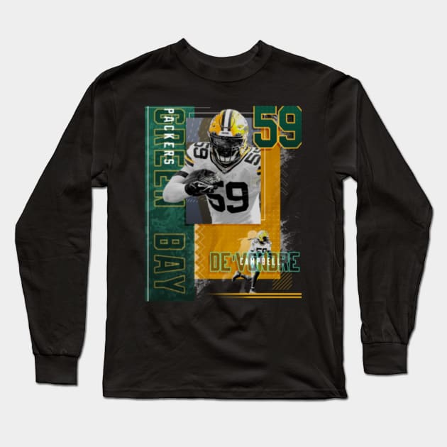 De'Vondre Campbell Football Paper Poster Packers 2 Long Sleeve T-Shirt