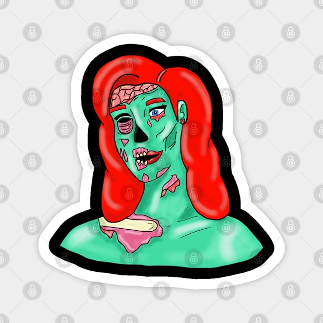 Zombie Pinup- Redhead Magnet by tesiamarieart