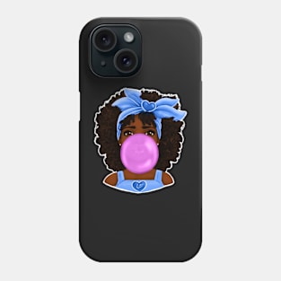 Blue Bubble Gum | Pretty Black Girl Art Design Phone Case