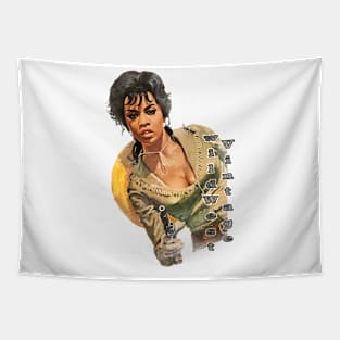 80s Western Vintage Beauty Girl Tapestry