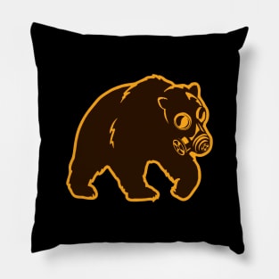 Grizzly Bear Forest Fire Smoke Mask Pillow