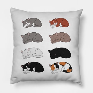 Sleeping Six Cats Pillow