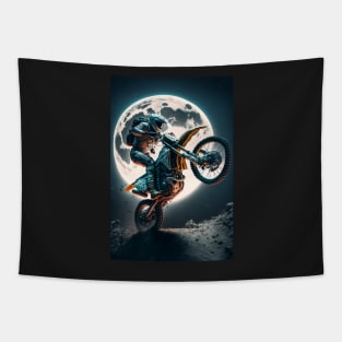 Dirt bike stunt on the moon Tapestry