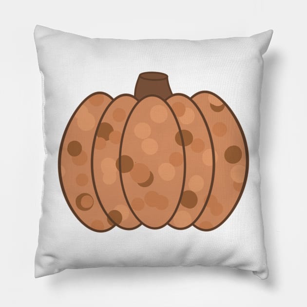 Polka Dot Pumpkin Pillow by elizabethsdoodles