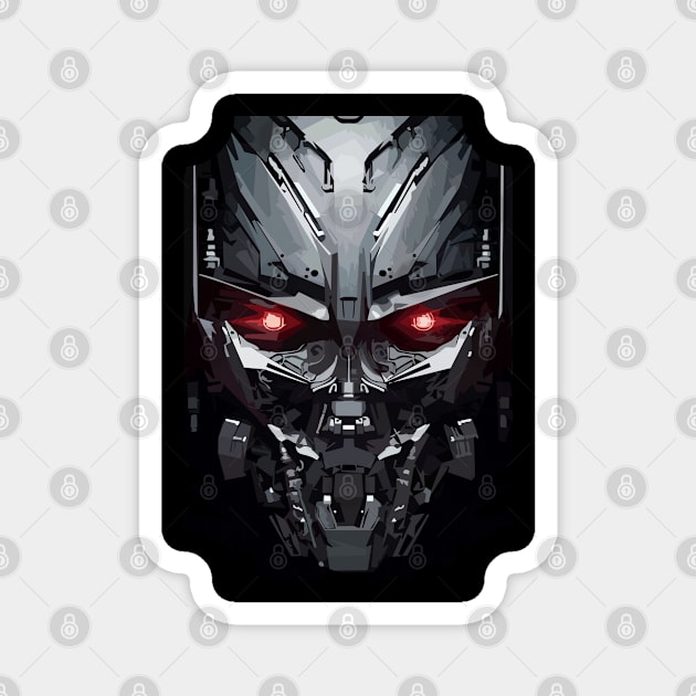 Robot Face Red Eyes Magnet by AdiDsgn