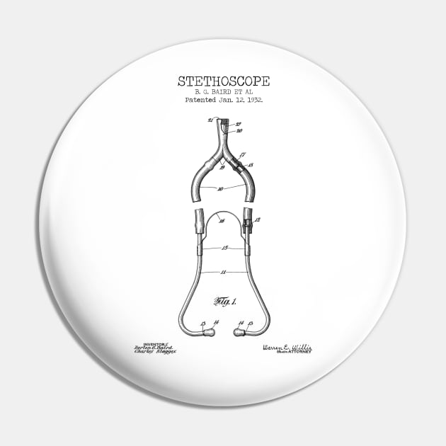 STETHOSCOPE patent Pin by Dennson Creative