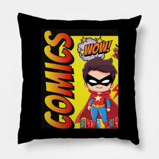 Comic Boy WOW Pillow