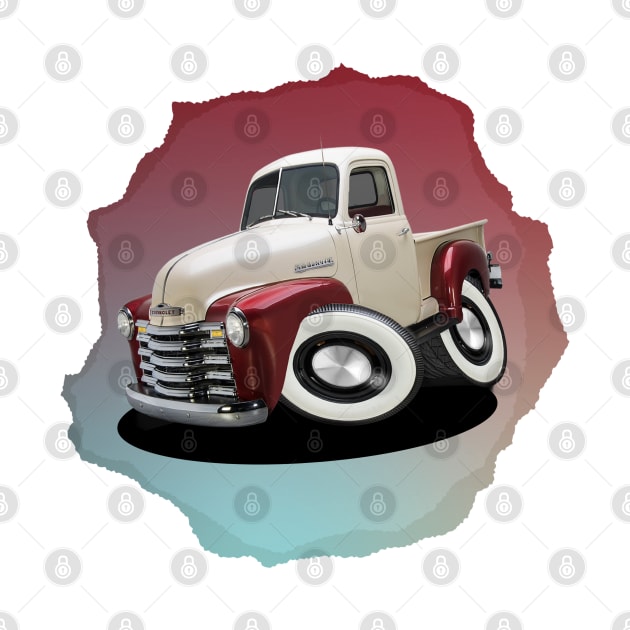 1949 Chevy 3100 Pickup Truck - Cartoon Style by Wilcox PhotoArt