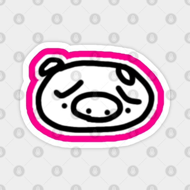 Sad Boo the kawaii pig. Magnet by anothercoffee