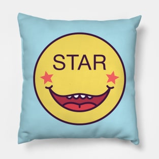 Emoji face with phrase Star Pillow