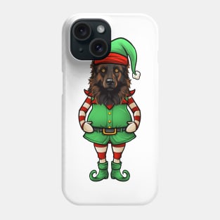 Funny Christmas Elf Belgian Tervuren Dog Phone Case