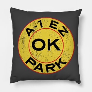 A-1 EZ OK Park - Logo Only - Distressed Pillow