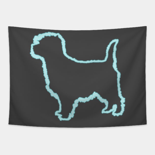 80s Retro Neon Sign Cairn Terrier Tapestry by PhuNguyen