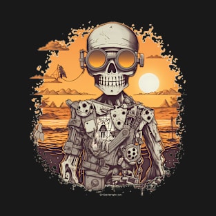 Comic-Style: AI Cyborg Robot Skull and the Apocalypse T-Shirt