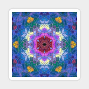 Mosaic Mandala Flower Magnet