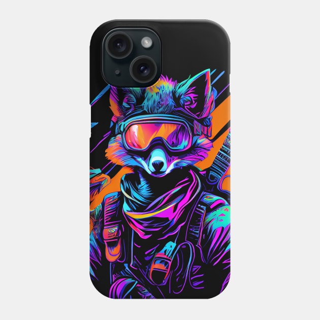 Retro Futuristic Synthwave Fox Phone Case by maghrib4ever