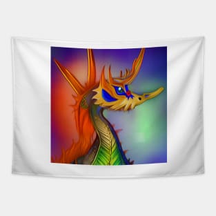 Rainbow Seahorse Dragon Tapestry