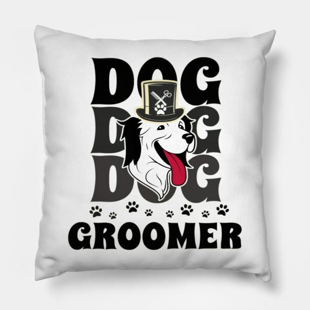 Funny Dog Groomer Pillow by baskonero Shop