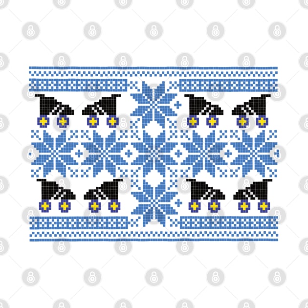 Roller Derby Ugly Winter Sweater- Blue by Indigoego