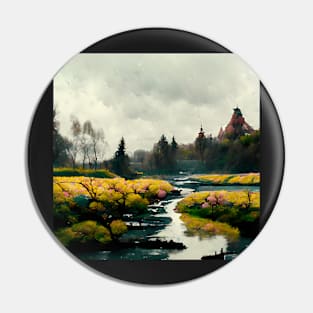 Moody River Landscape Pin