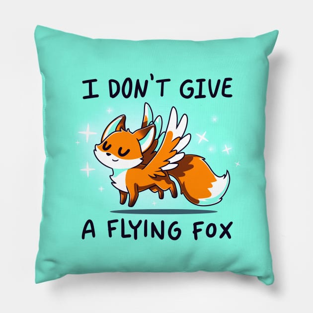 I don't give a flying fox! Cute Funny Fox animal lover Sarcastic Funny Quote Artwork Pillow by LazyMice