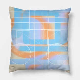 Blue abstract paint modern Pillow