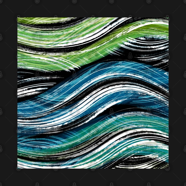 Making’ Water Waves | Digital Pattern | Bold Blue, Green and Teal by cherdoodles