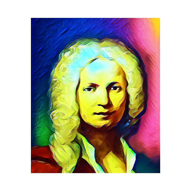 Antonio Vivaldi Colourful Portrait | Antonio Vivaldi Artwork 8 by JustLit