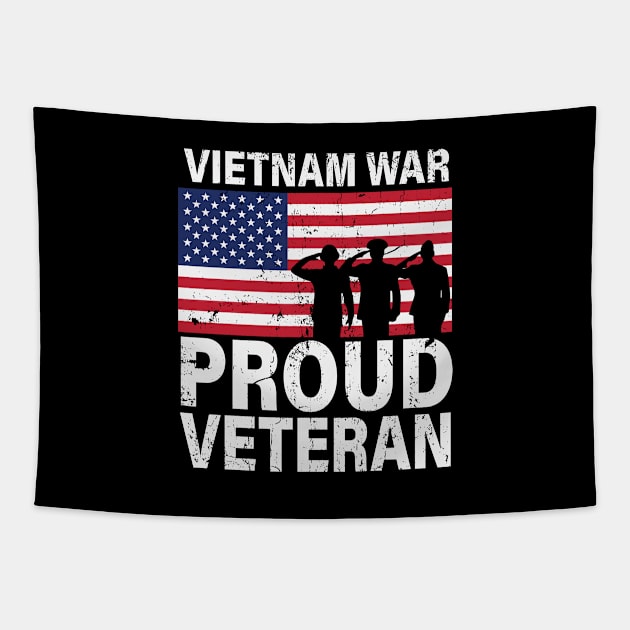 Vietnam War Proud Veteran Tapestry by jonathanptk