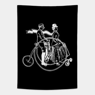 High Wheel Bicycle Cyclists Tapestry