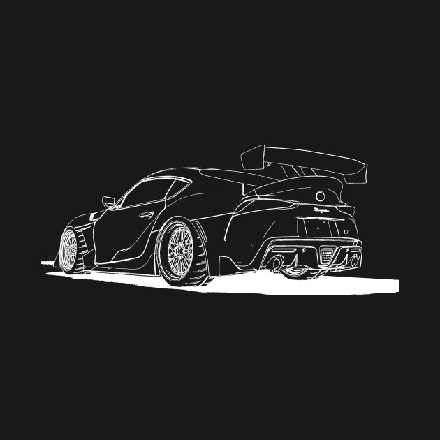 Supra JDM Wireframe White Drawing by Auto-Prints