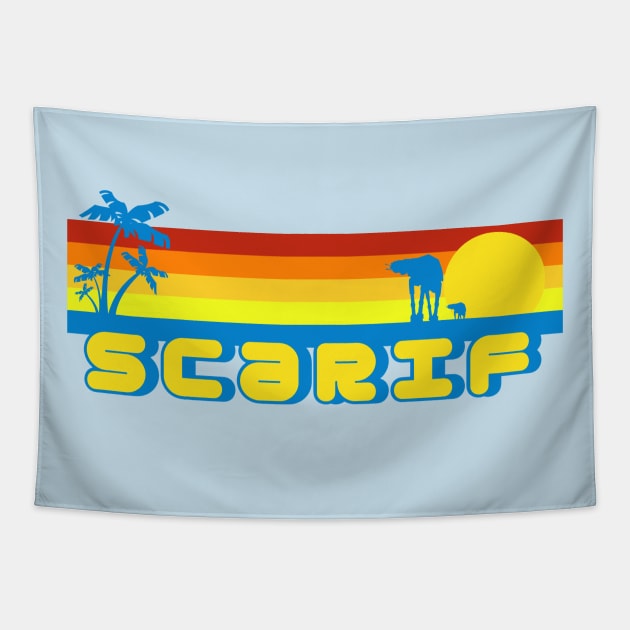 Vintage Scarif Souvenir Shirt Tapestry by EnchantedTikiTees