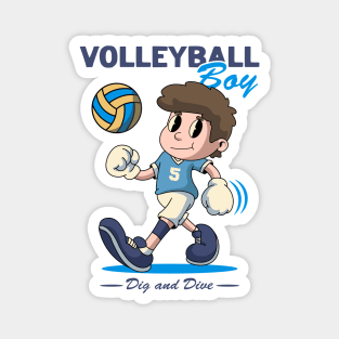 Funny Volleyball Boy Magnet