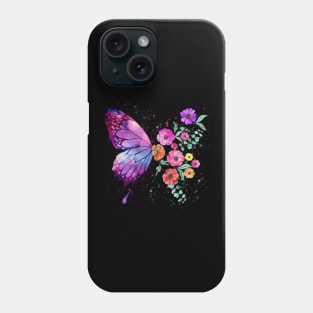 Galaxy Floral Butterfly Phone Case