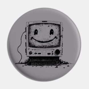 Smiley retro computer Pin