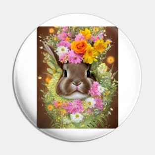 Flower Bunny Pin