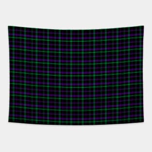 Cybernetic Connection Purple and Green Goth Plaid Tapestry