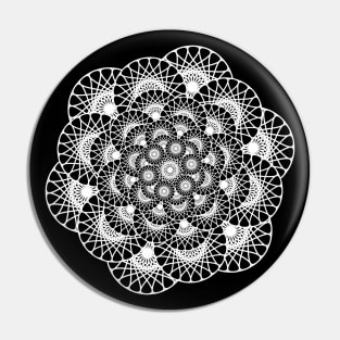 Psychedelic mandala (invert) Pin