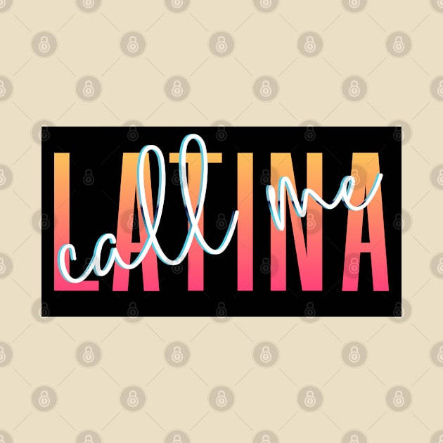 Call Me Latina '80s Retro Metallic Gradient Signature Font Design Black Background - see my store for the other versions! by anonopinion