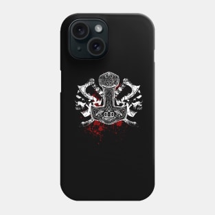 Battleaxe, Skull and Mjoelnir, Warrior Viking Phone Case