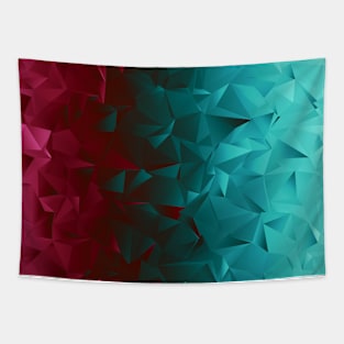 Magenta Pink and Teal Blue Polygonal Design Tapestry