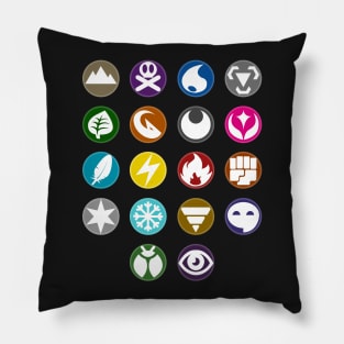 Monster Type Chart Pillow