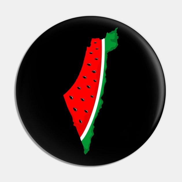 Palestine Map Watermelon Symbol of freedom Pin by BluedarkArt